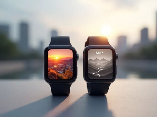 บริษัทล่าสุด บล็อกเกี่ยวกับ AMOLED เทียบกับ MIP: เปรียบเทียบเทคโนโลยีการแสดงผลของสมาร์ทวอทช์