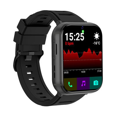 Q668 4G LTE Smart Watch สีดํา 4+64GB 1.99''จอกล้องคู่ Quad Core 930mAh Android 9.0 ผู้ชาย