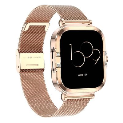 ราคาดี Android 4.4 Square Shape Smart Watch NFC Rectangle Shape Smartwatch การฝึกหายใจ ออนไลน์