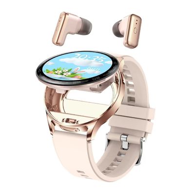 TWS Bluetooth Earphone Smartwatch อัตราการเต้นของหัวใจและความดันโลหิต ชิปเซต 1.39 นิ้ว IPS Screen BT 5.0