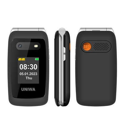 ราคาดี UNIWA V202T สีดํา คนแก่ โทรศัพท์สมาร์ท 1450mAh ปุ่ม SOS ความแข็งแรงสูง ออนไลน์