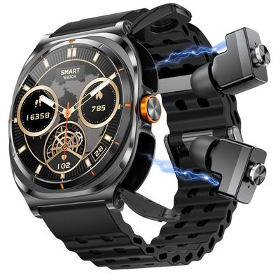 ราคาดี นิว GT98 Ultra Smart Watch ผู้ชาย TWS Headset 2 ใน 1 NFC 1.53''AMOLED Tracker สุขภาพ ออนไลน์