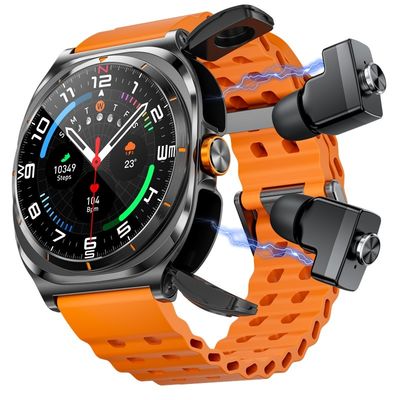 ราคาดี TWS Headset 2 ใน 1 NFC 1.53 นิ้ว AMOLED ฟิตเนส ทราคเกอร์ สุขภาพ Smartwatch GT98 Ultra ออนไลน์