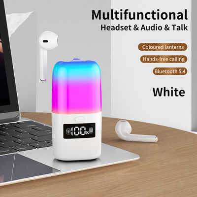 ราคาดี 2in1 TWS หูฟังใหม่ โทรศัพท์ Bluetooth สเปคเกอร์ สีบรรยากาศ LED ไฟจอ ภาพดนตรี ออนไลน์