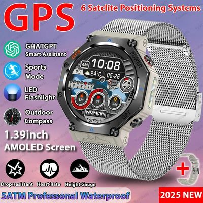 ราคาดี ChatGPT ผู้ช่วย AI GPS 5ATM กันน้ํา GNSS วงจรสองสาย Compass Sport ทหาร Smartwatch ออนไลน์