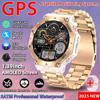 ราคาดี 2025 ChatGPT AI ผู้ช่วย GPS สมาร์ทวอทช์ 5ATM กันน้ำ Dual-band GNSS เข็มทิศ กีฬา online
