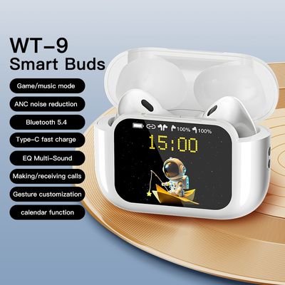ราคาดี หูฟังไร้สายบลูทูธหน้าจอสัมผัส WT-9 ชาร์จไฟได้ ควบคุมผ่านแอป ออนไลน์