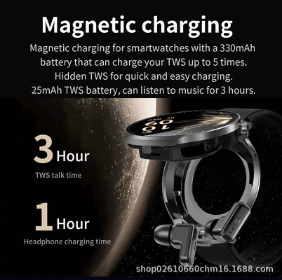 ราคาดี 2 ใน 1 นาฬิกาสมาร์ทที่มีหูฟังไร้สาย 185 นิ้ว จอ IPS และสร้างใน G Sensor T100 ออนไลน์