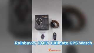 Rainbuvvy DM59 GPS สมาร์ทวอท์ช 1.43 ''AMOLED พร้อมแผนที่ออฟไลน์ 5ATM กันน้ำ 500mAh levati